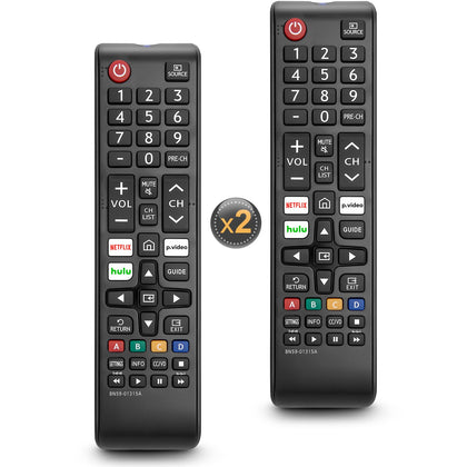 OMAIC front view of both remotes showing full button layout and quick app keys