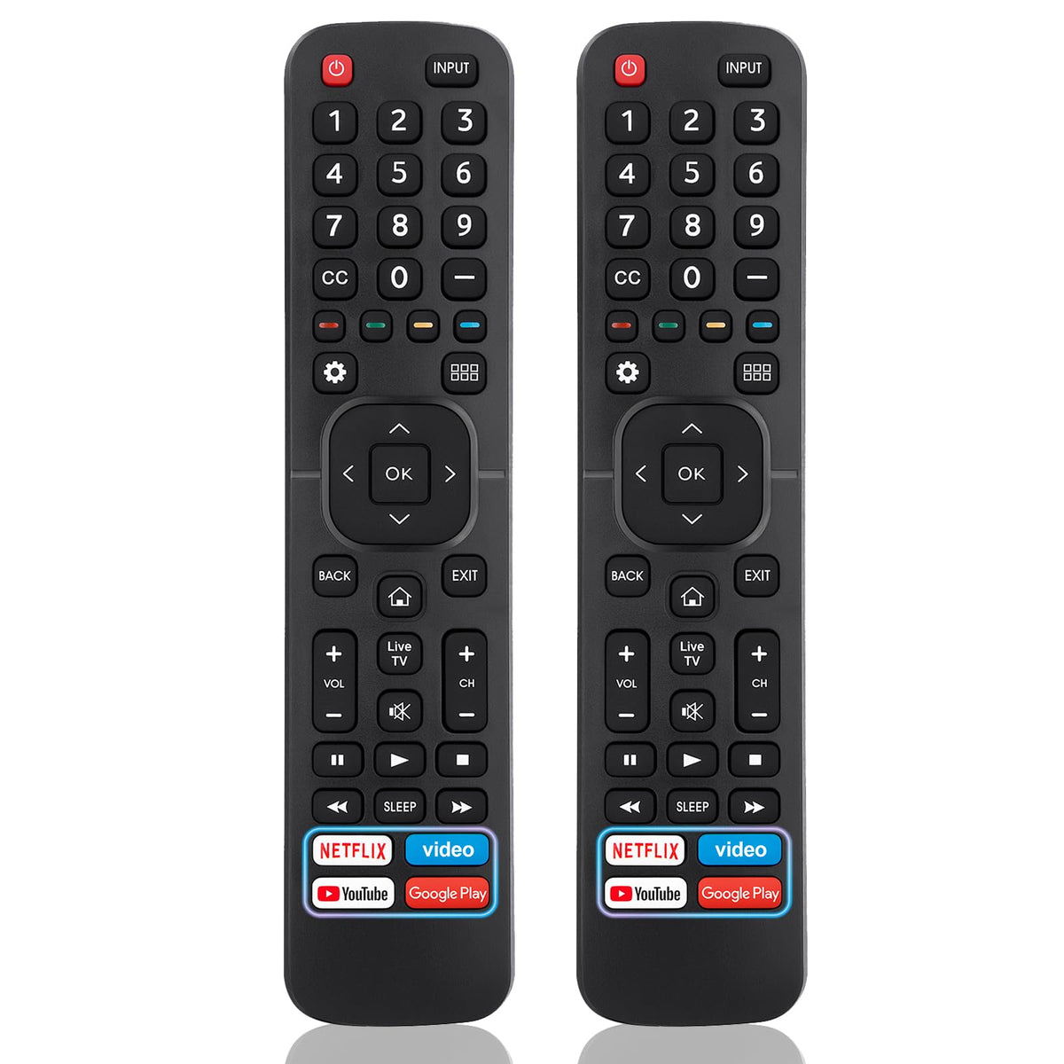 OMAIC Hisense remote pack 2 front view provides quick everyday TV control.