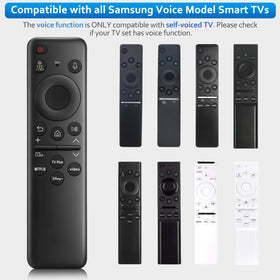 OMAIC rechargeable voice remote side view highlighting easy grip and accessible controls.
