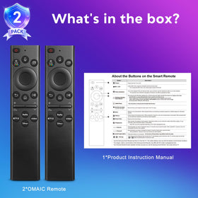 OMAIC remote in hand conveying comfortable grip and correct scale for ergonomic use