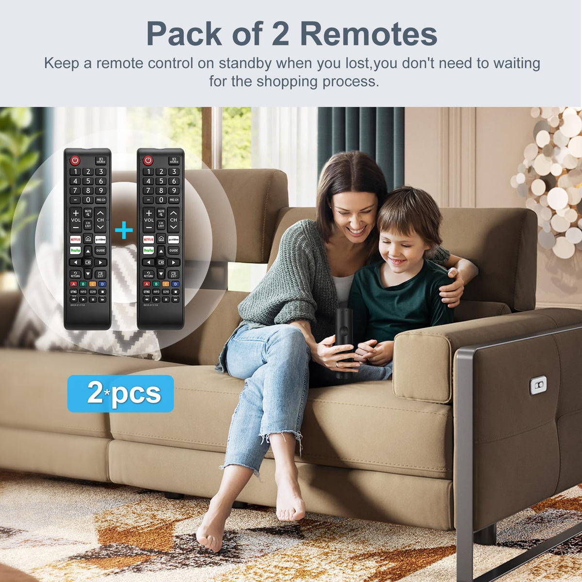 OMAIC remote in hand showing ergonomic shape for comfortable handling
