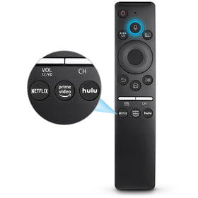 OMAIC replacement voice remote - setup view for quick Samsung pairing.