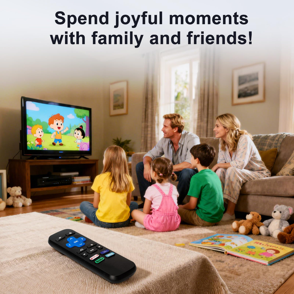 OMAIC Roku remote battery compartment ready for two AAA batteries