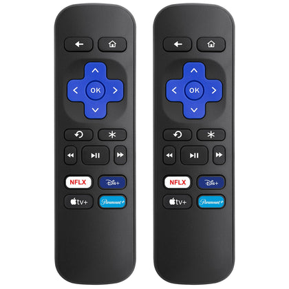 OMAIC Roku remote pack-2 front view with two replacement remotes