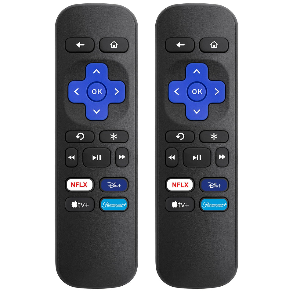 OMAIC Roku remote pack-2 front view with two replacement remotes