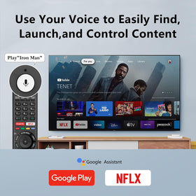 OMAIC shortcut buttons provide instant Netflix and Google Play access.