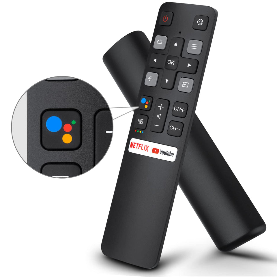 OMAIC RC802V voice remote front view enabling easy TCL navigation
