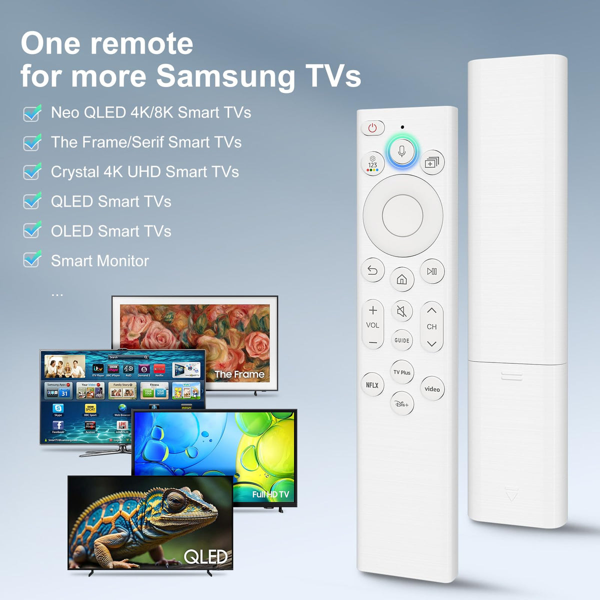 OMAIC universal Samsung remote compatibility for Frame and Neo QLED series