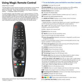 OMAIC Voice Magic Remote battery compartment requires 2 AA batteries