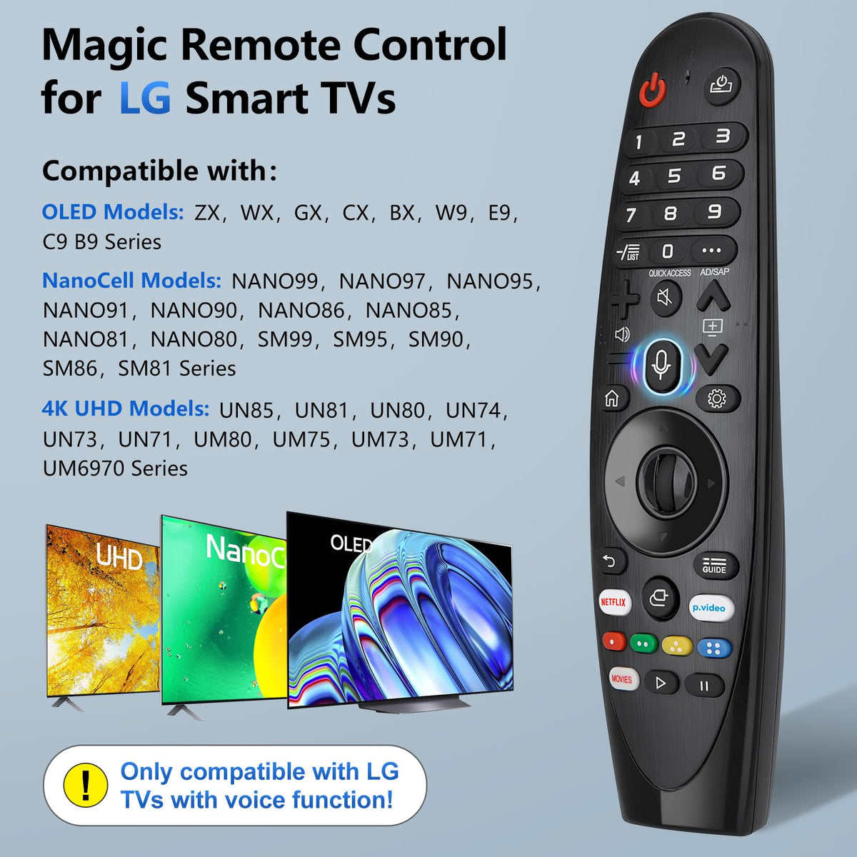 OMAIC Voice Magic Remote pairing steps for simple setup