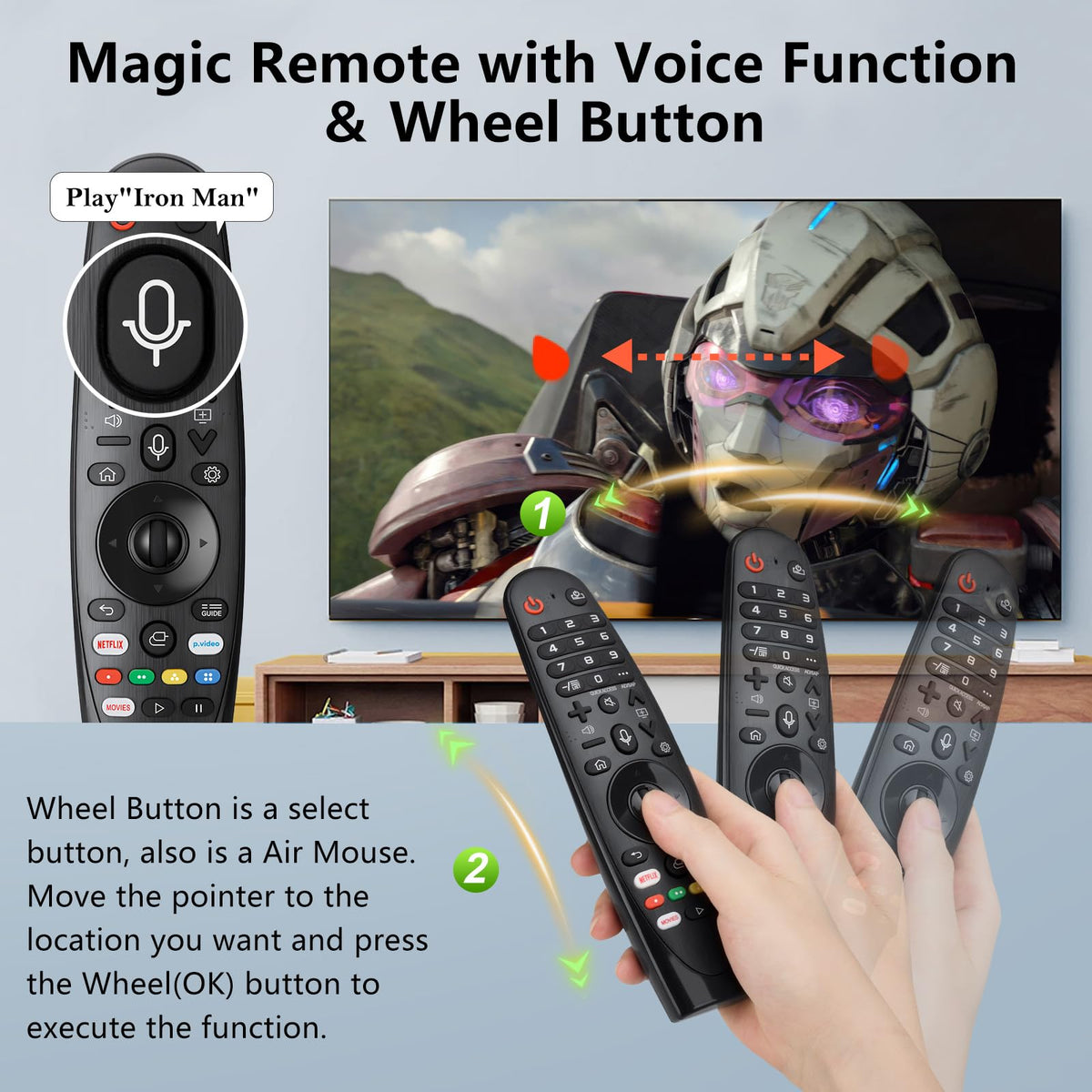 OMAIC Voice Magic Remote supports Google Assistant and Alexa