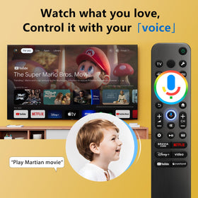 In-use view of the OMAIC remote on a Sony Bravia screen.