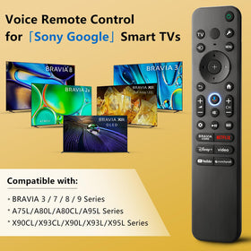 OMAIC remote front view with six shortcut buttons for quick streaming on Sony Bravia.