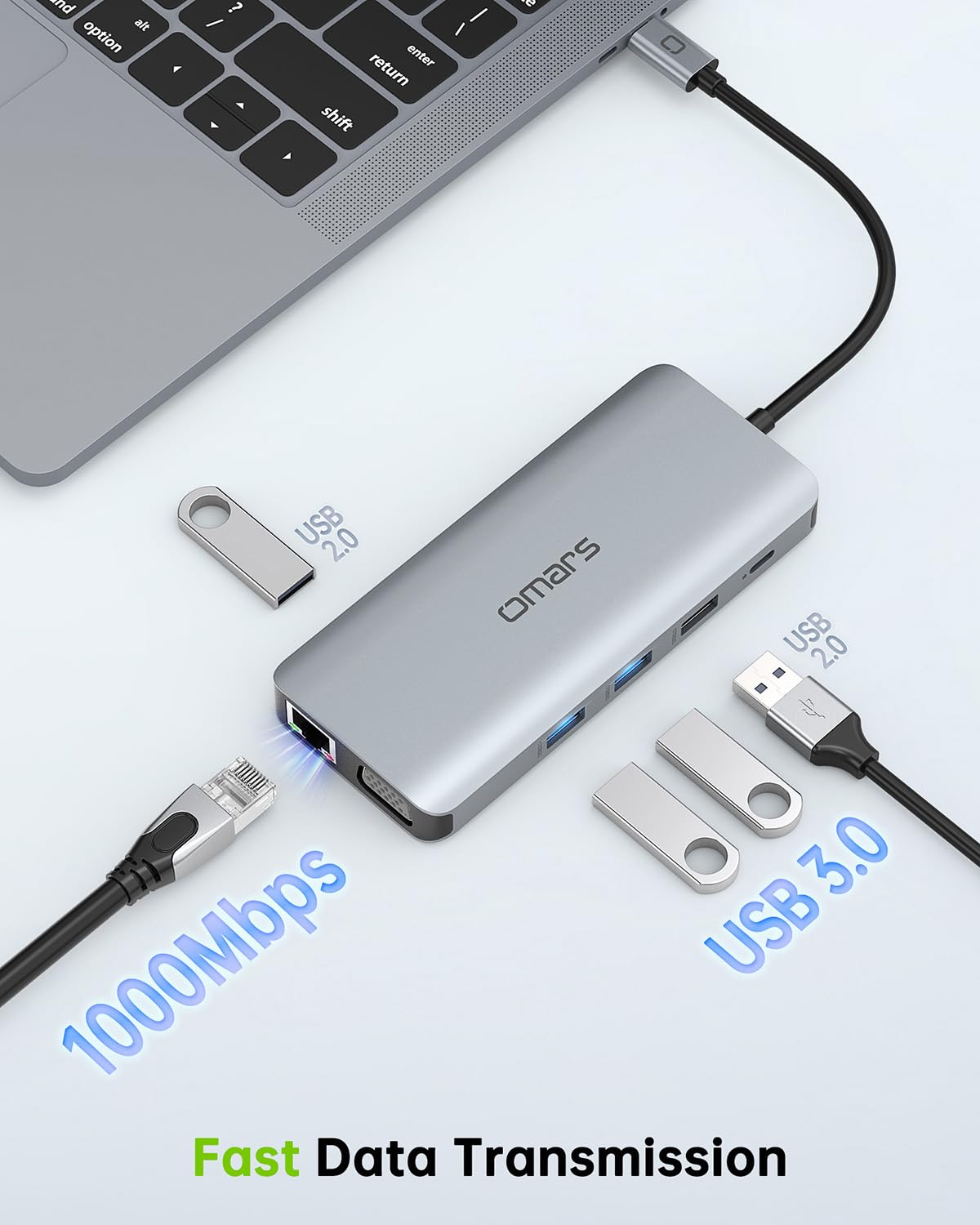 Omars SD and TF card slots with cards inserted for quick file transfers