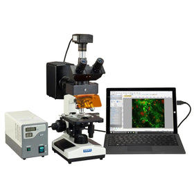OMAX epi-fluorescence microscope setup for precise imaging and analysis