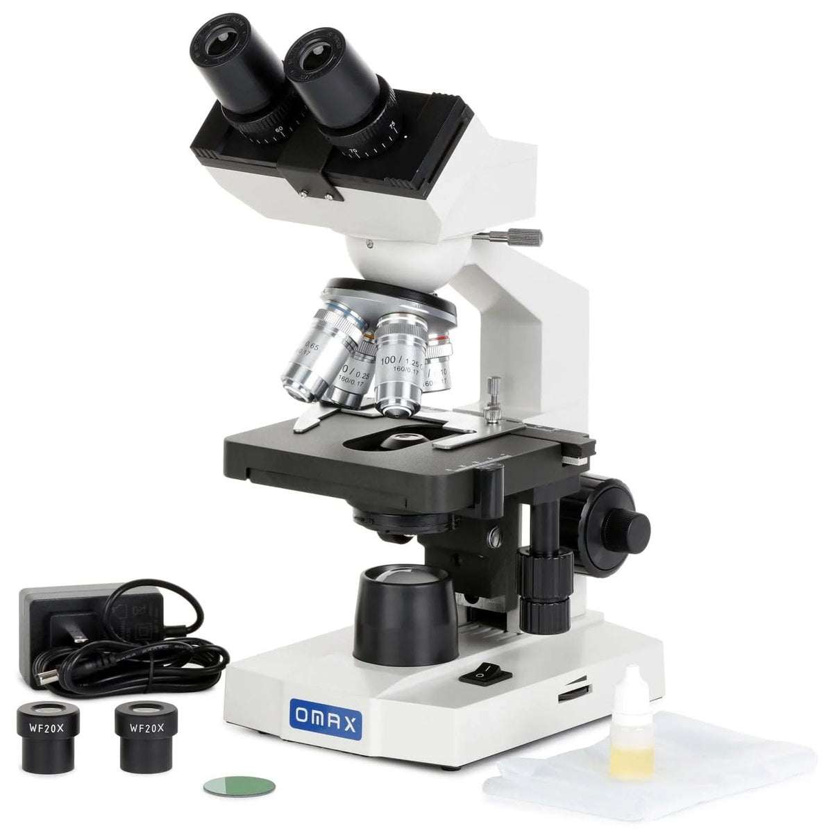 OMAX four achromat objective lenses yield sharp color-corrected imaging.