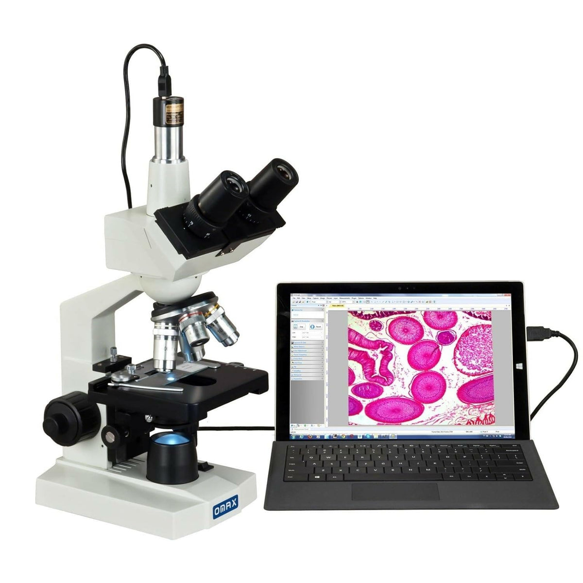 OMAX M83EZ-C50S 5MP camera captures crisp lab images on Windows