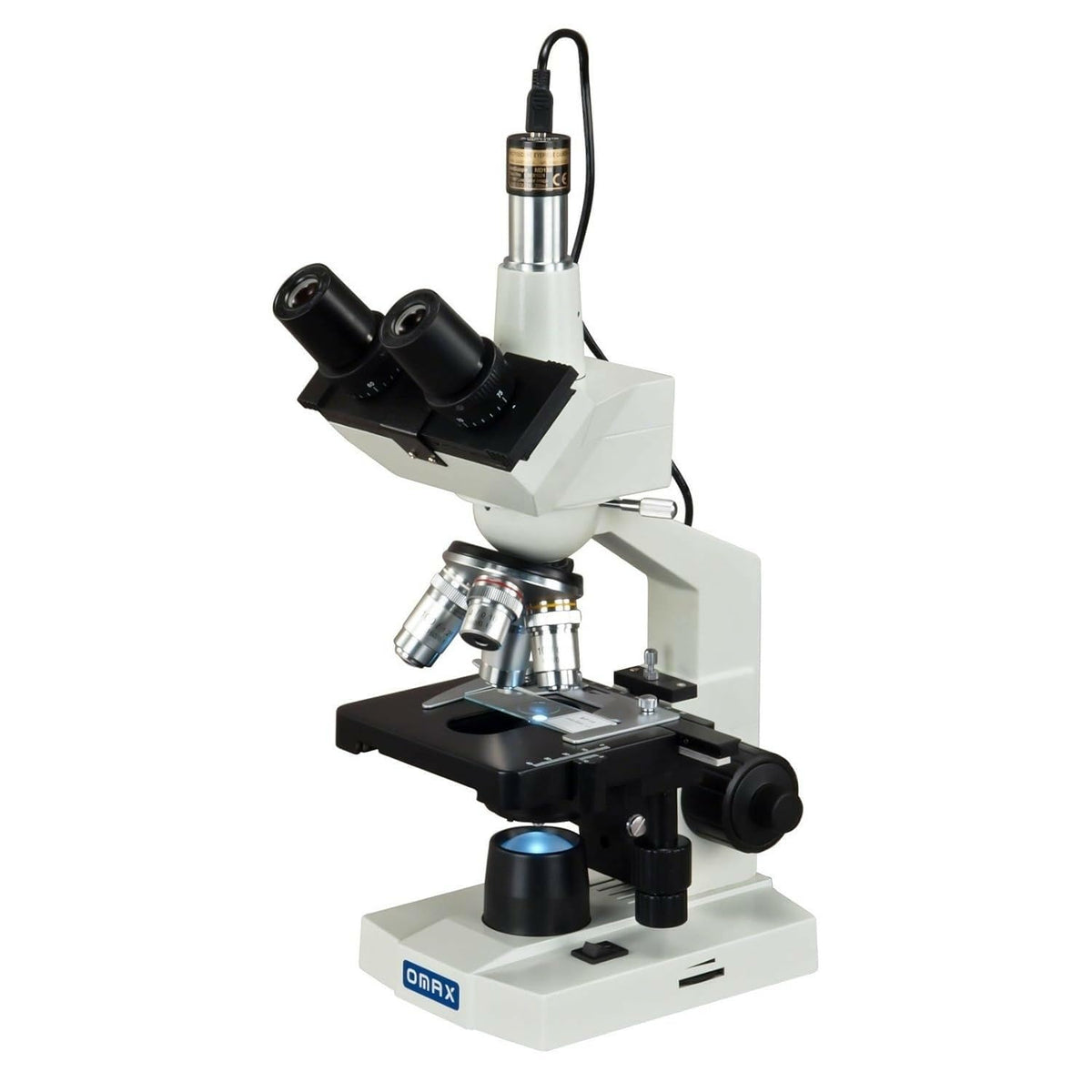 OMAX M83EZ-C50S trinocular head enables imaging while viewing specimens