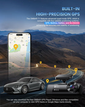 OMBAR T1 built-in GPS stamps routes for precise incident timelines.