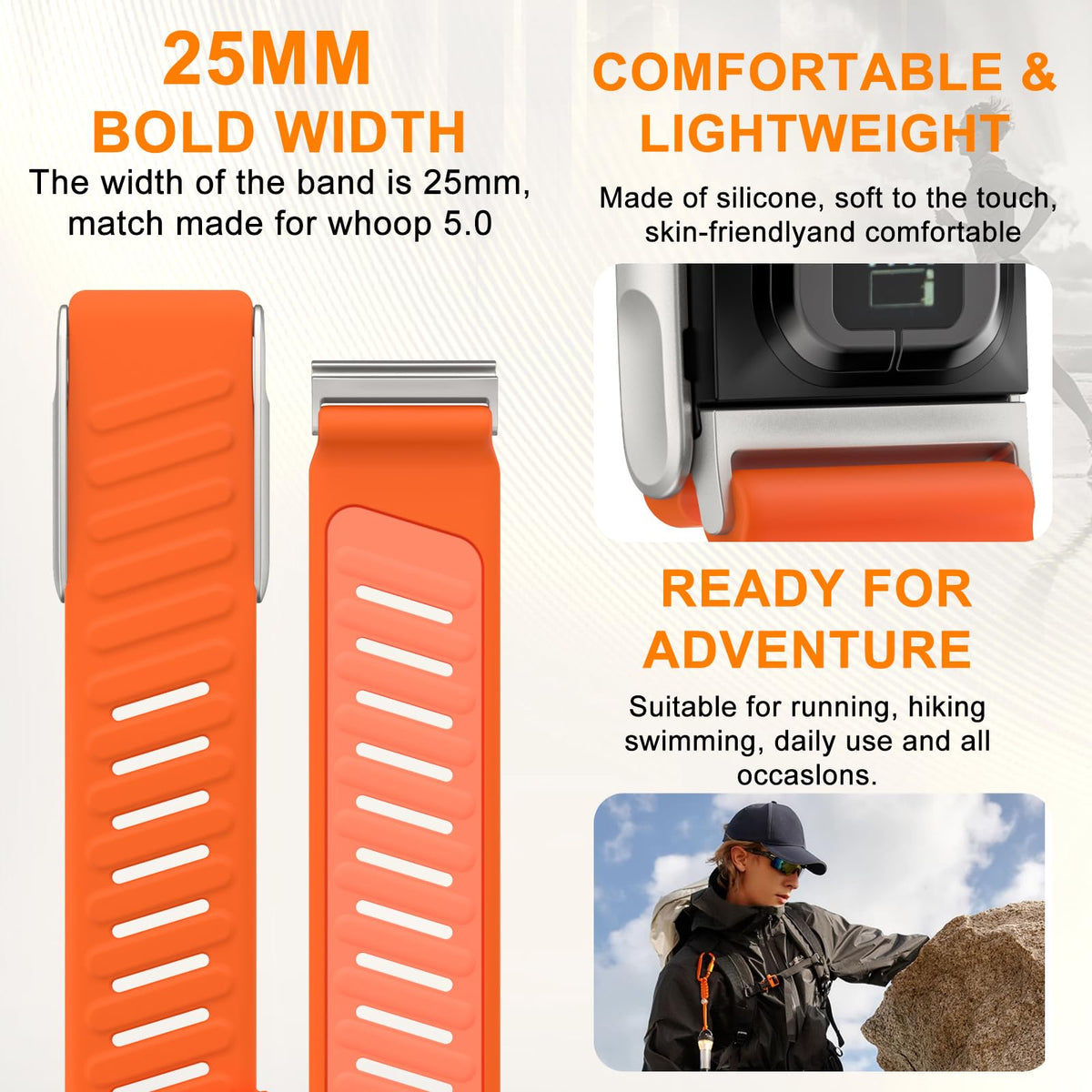 omee band attached to whoop 5.0 sensor demonstrating secure hold