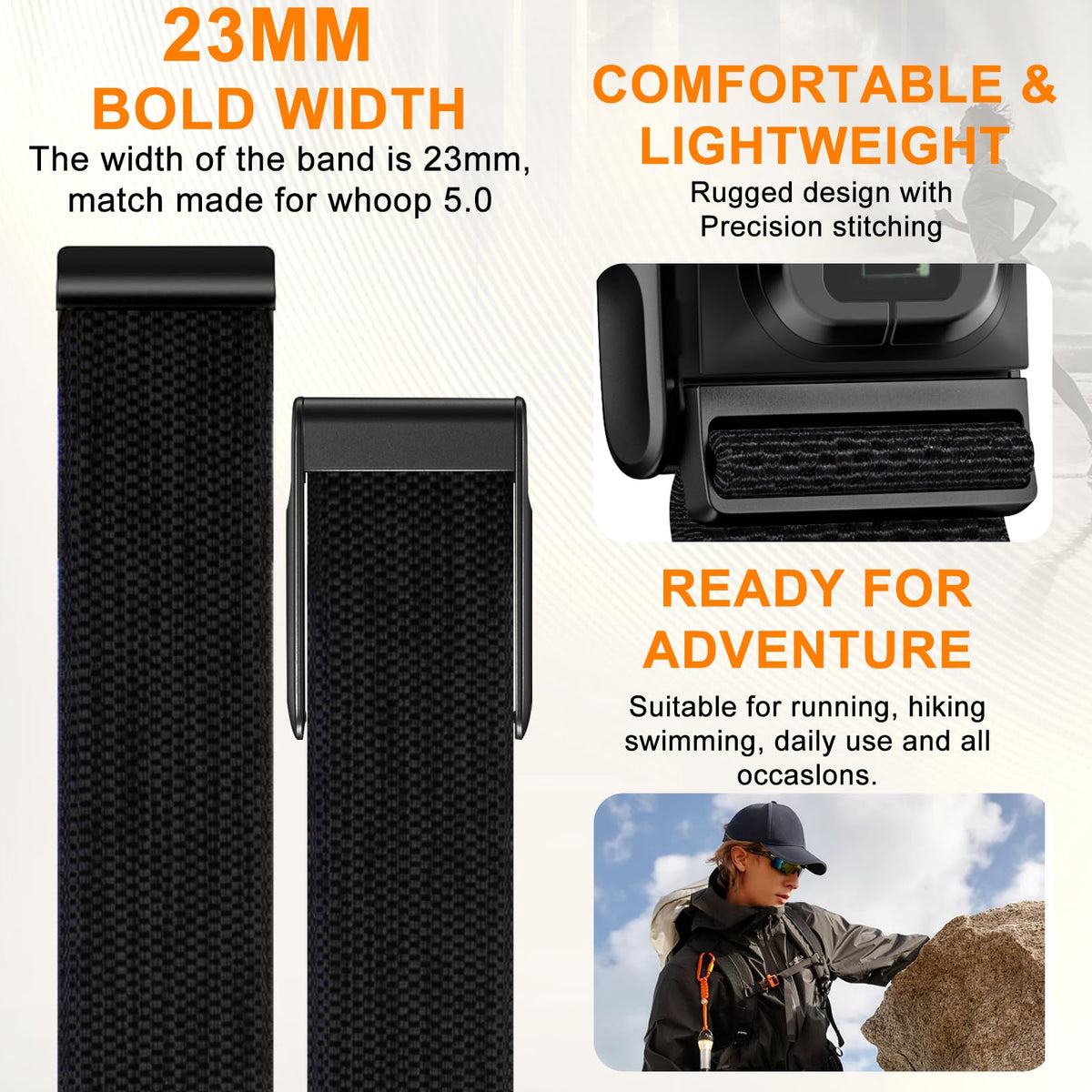 omee band installed on Whoop 5.0 demonstrating secure attachment benefit