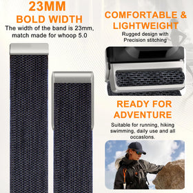 omee band attached to Whoop 5.0 demonstrating secure mount benefit