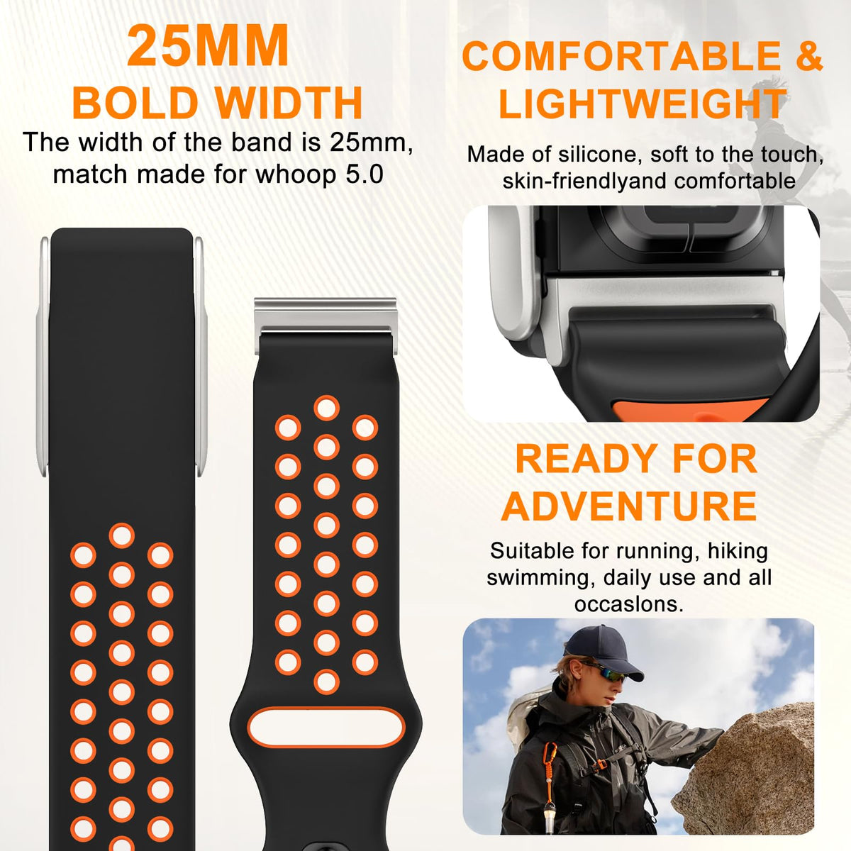 omee band on wrist during exercise showing secure, breathable fit
