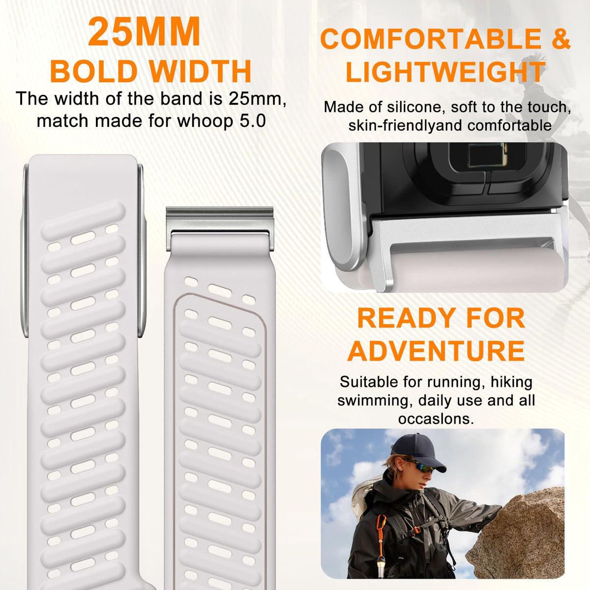 omee sport band worn while running showing secure fit benefit