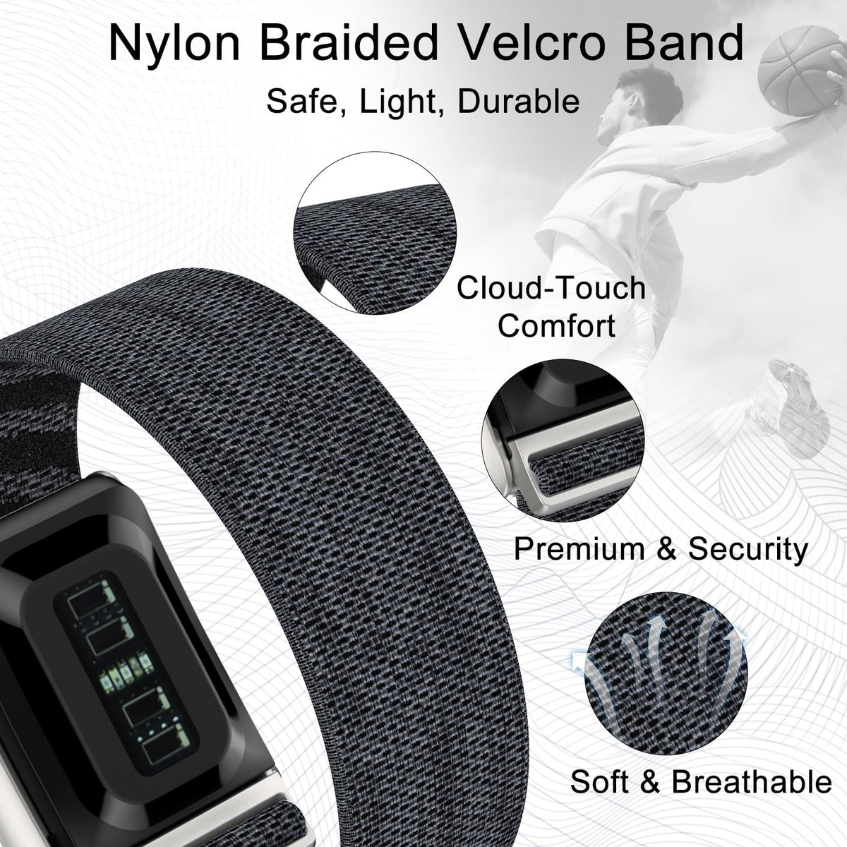 omee close-up of woven nylon texture offering breathable comfort