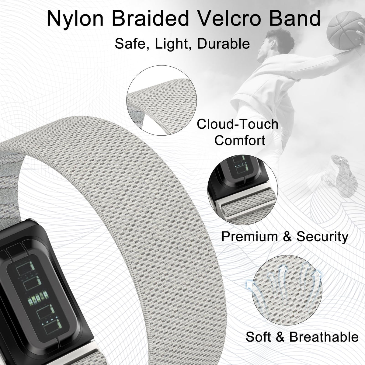 omee close-up of woven nylon texture highlighting breathability and soft feel