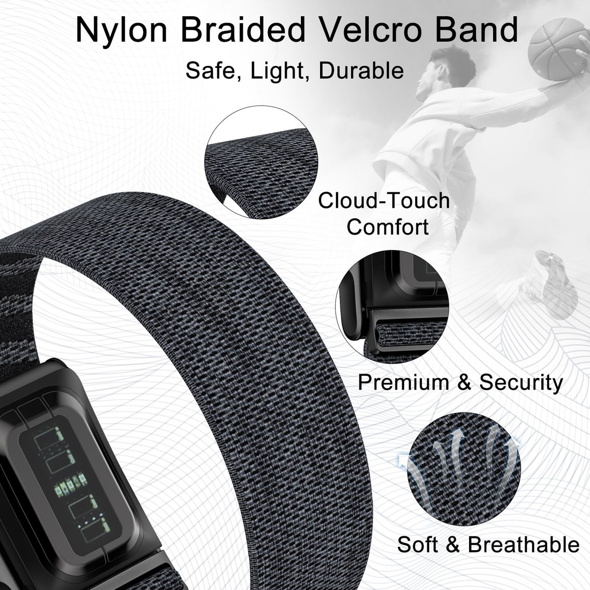 omee close-up nylon texture highlighting breathable, quick-dry fabric