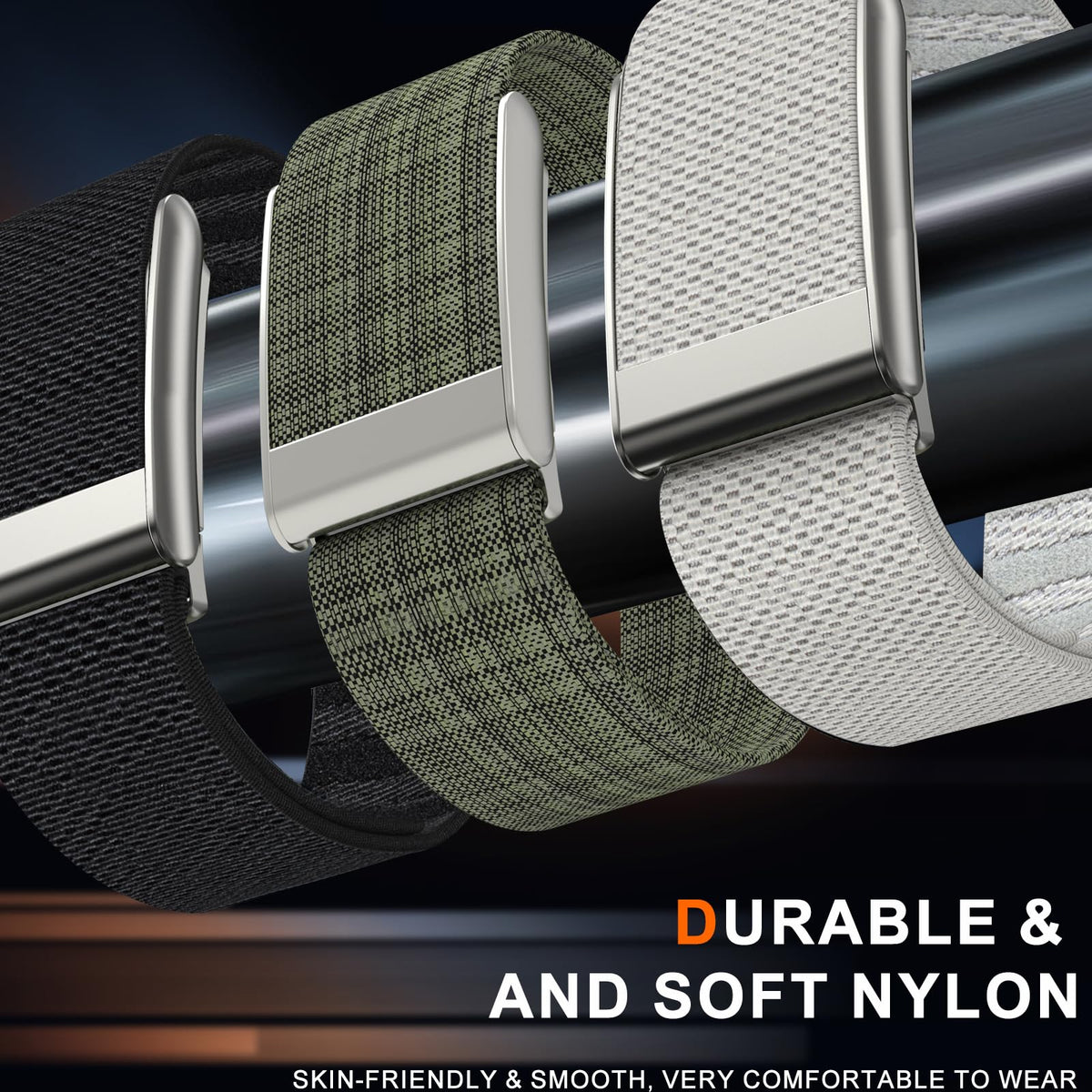 omee band next to ruler illustrating 150–232mm adjustability for most wrists