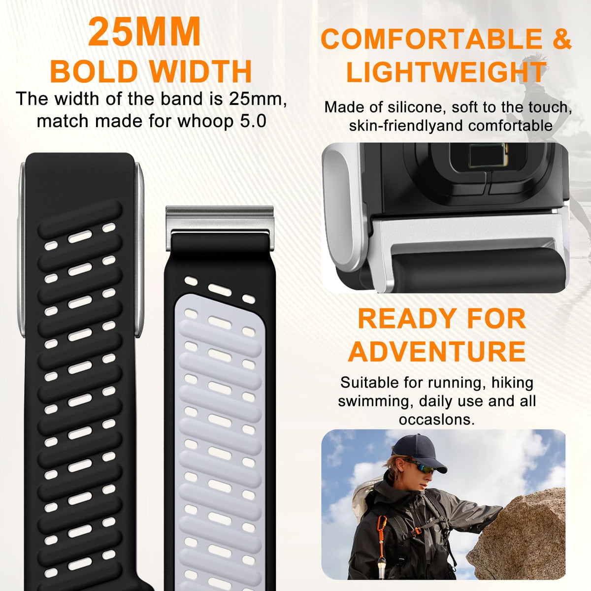 omee band worn during run showing secure fit and sweat-resistant benefit
