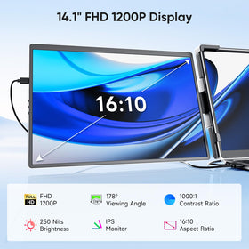 Omiodo FHD 1200p IPS display delivers sharp colors on the go.