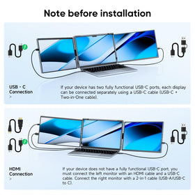 Omiodo mobile workstation with folded stand, ideal for travel.