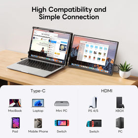 One-cable dual-screen setup for instant productivity without drivers.
