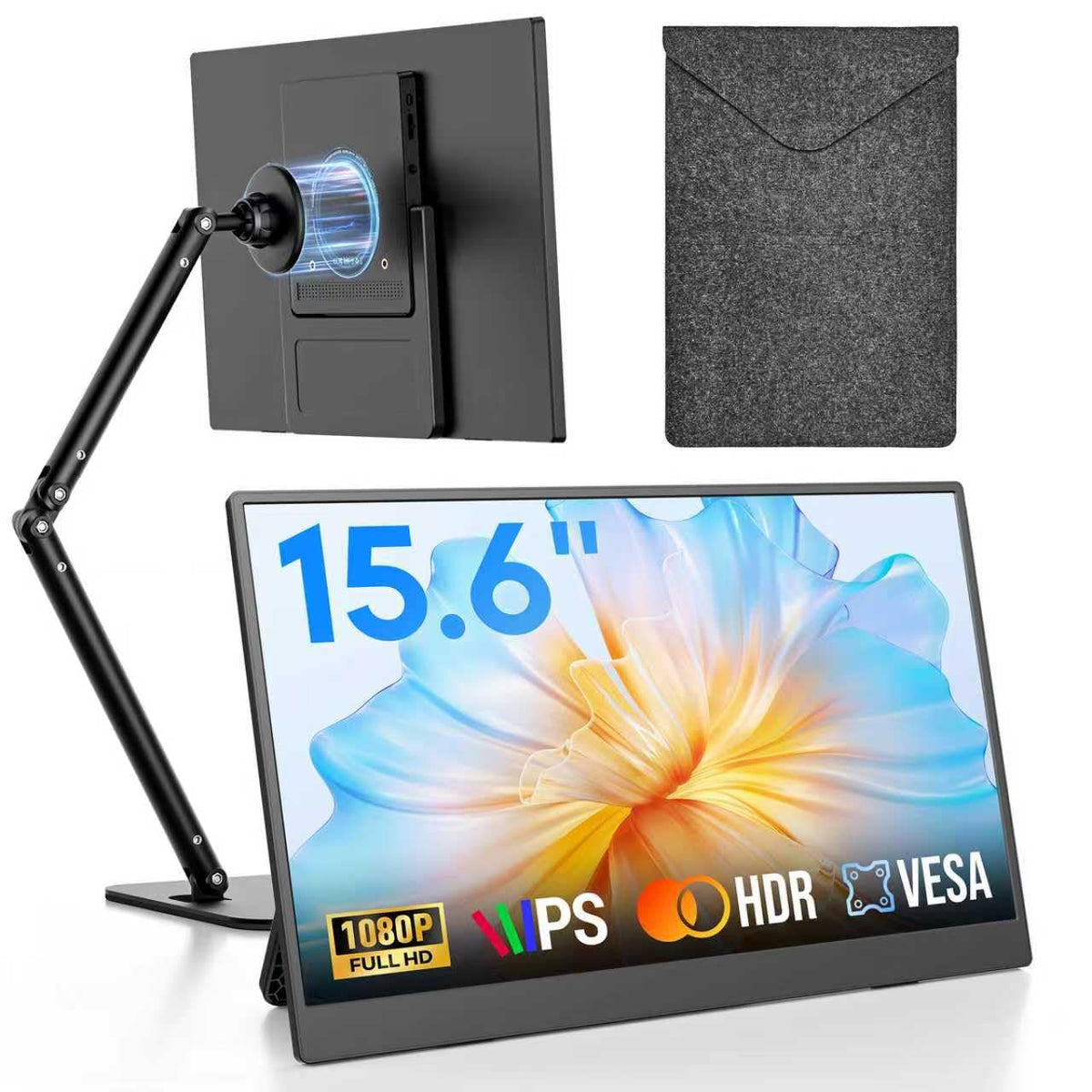 Omiodo portable monitor with ergonomic foldable stand improves comfort during long work sessions