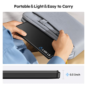 Omiodo portable monitor durable travel-ready setup for reliable use in hotel rooms.