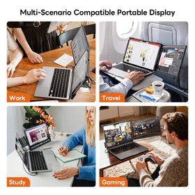 Ultra-slim portable second screen fits in a bag for on-the-go productivity.