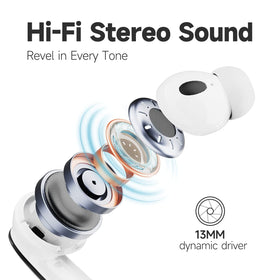 OMK ergonomic in-ear design with soft silicone tips for all-day comfort