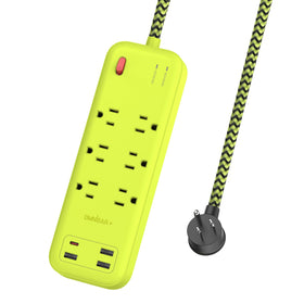Omnibar USB Surge Bar 6-outlet on desk for organized charging.