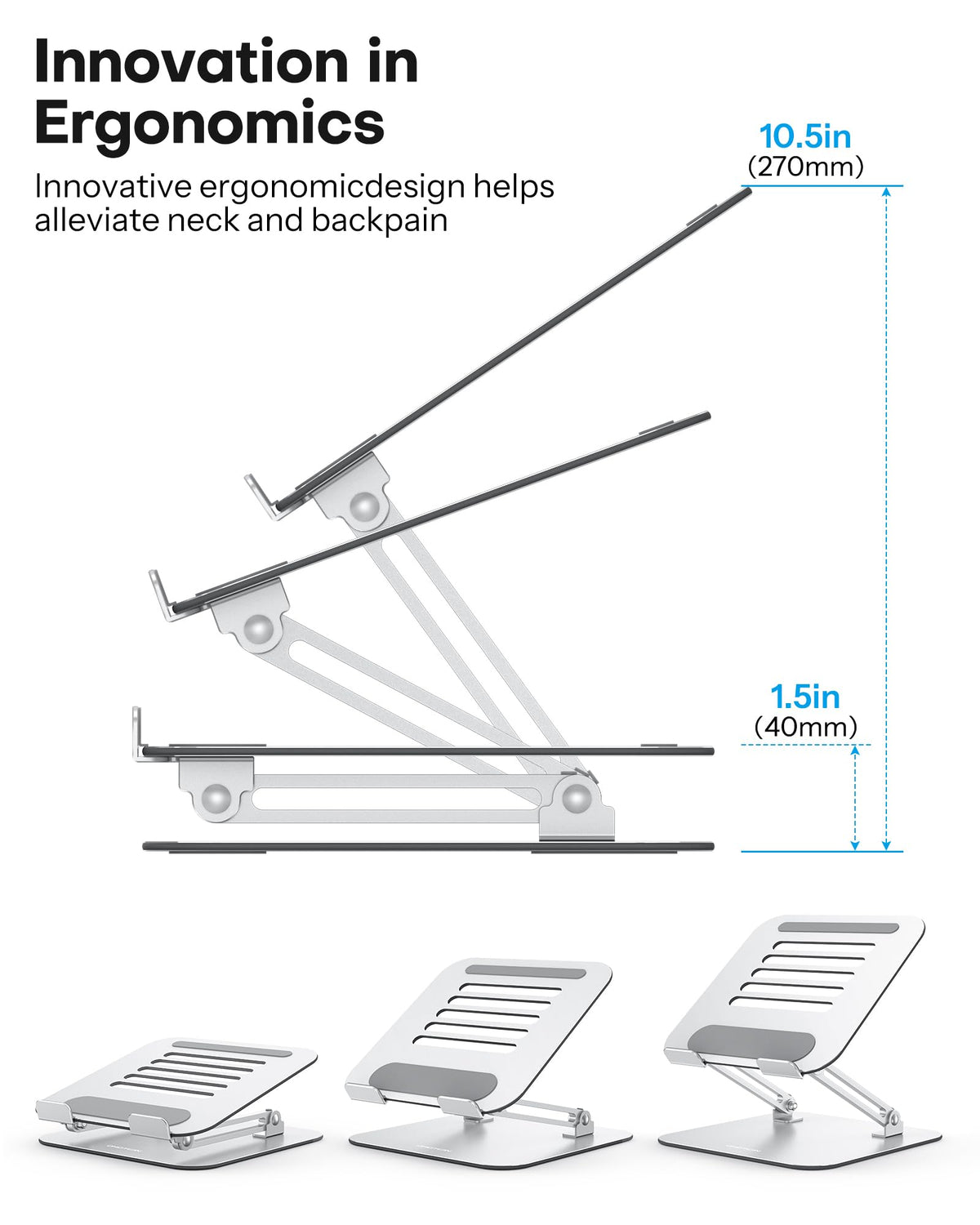 OMOTON extendable height to 270mm enables customizable viewing angles