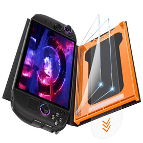 OMOTON front packaging for Legion Go Gen 2 showing included protective glass and tools