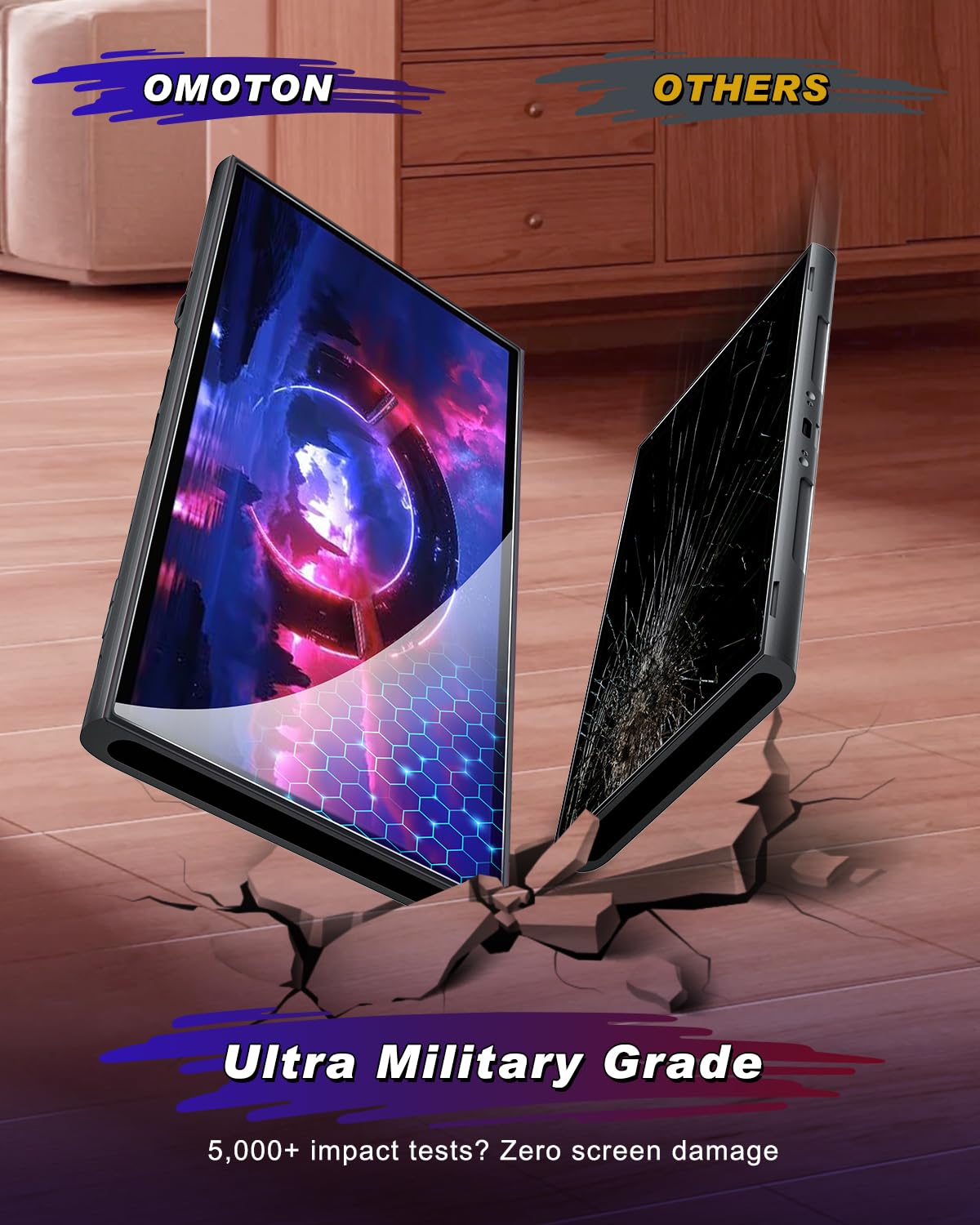 OMOTON protector installed on Legion Go Gen 2 while gaming, preserving touch accuracy