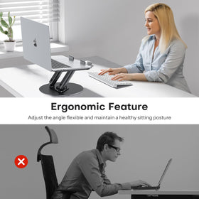 OMOTON sleek black design complements modern workspaces and reduces desk clutter