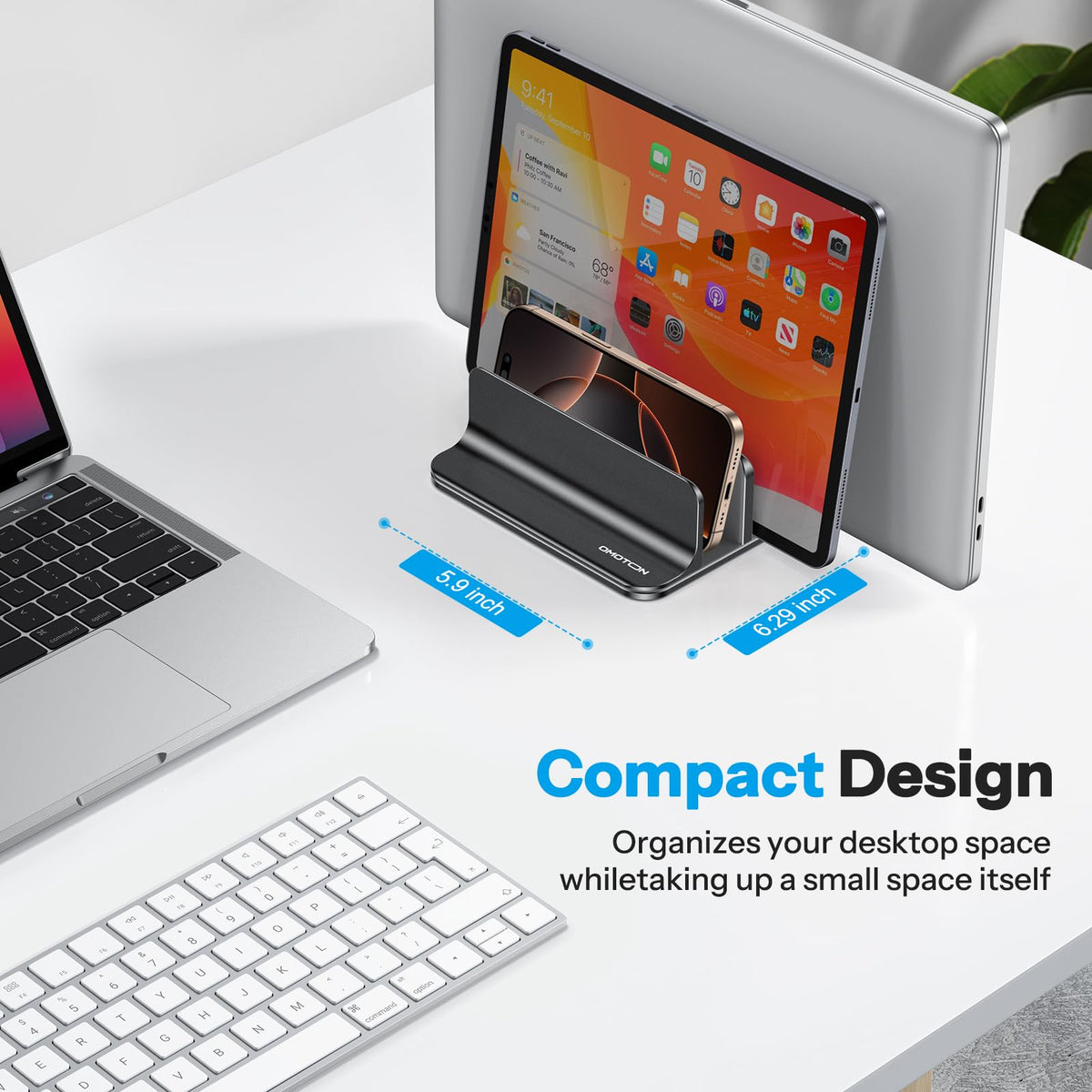OMOTON anodized finish texture matching laptop surfaces for premium look