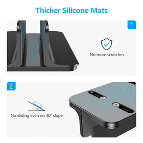 OMOTON vertical stand made of anodized aluminum for durability and style