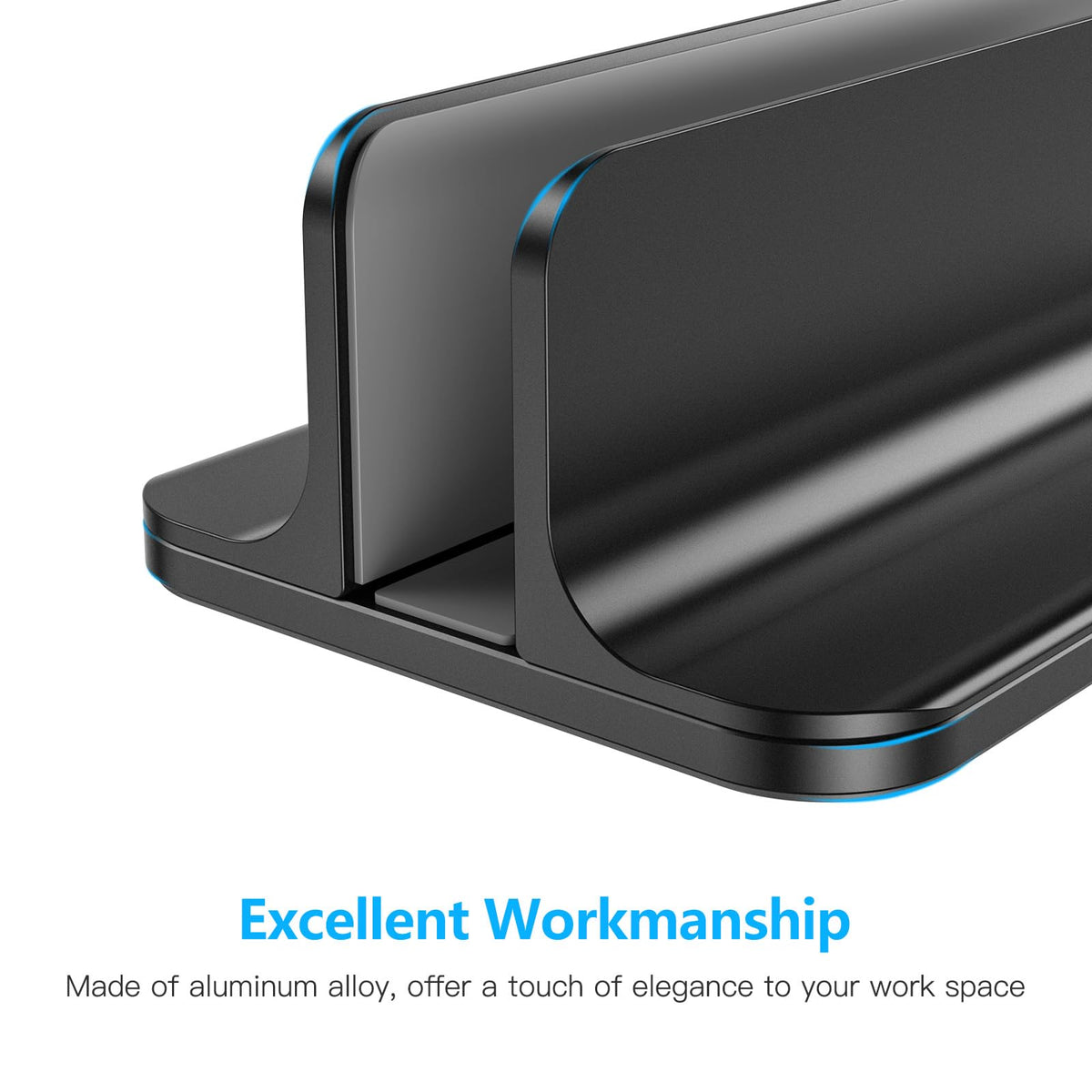 OMOTON vertical stand on a tidy desk for organized workspace
