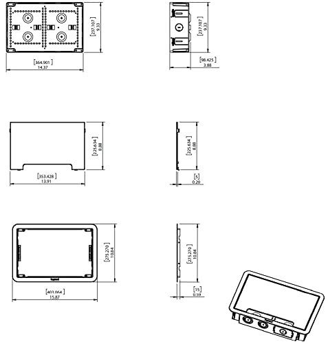 On-Q side profile showing 9-inch depth for compact device storage