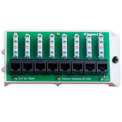 On-Q AC1058 front panel showing 8 ports and organized access for easy management